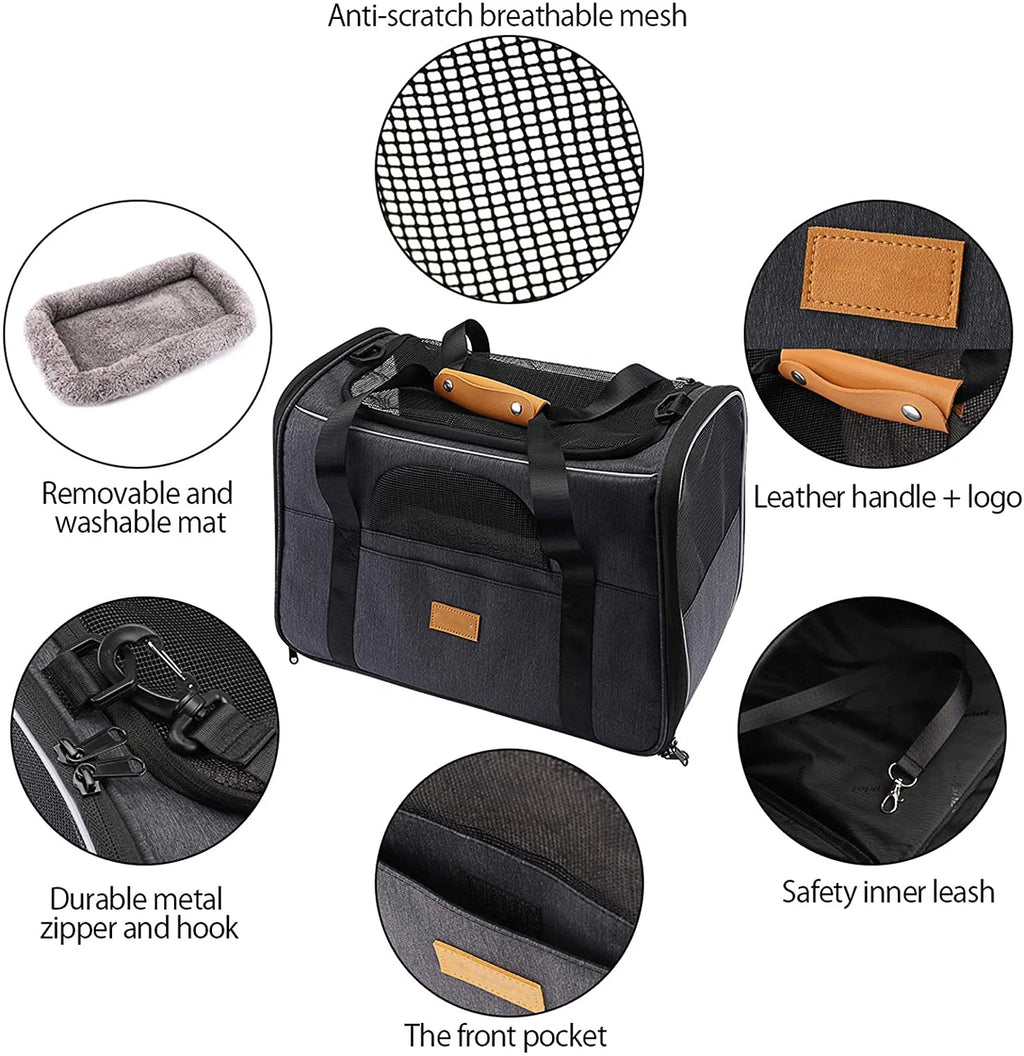 Folding Pet Travel Carrier | 300 Pcs MOQ, Airline Compliant | Eco-Friendly