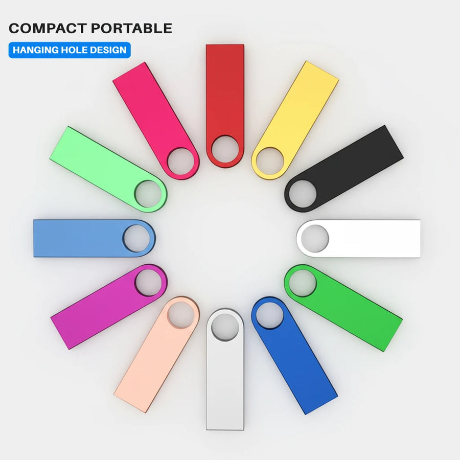 Slim Metal USB Flash Drive with Custom Logo for Everyday File Storage