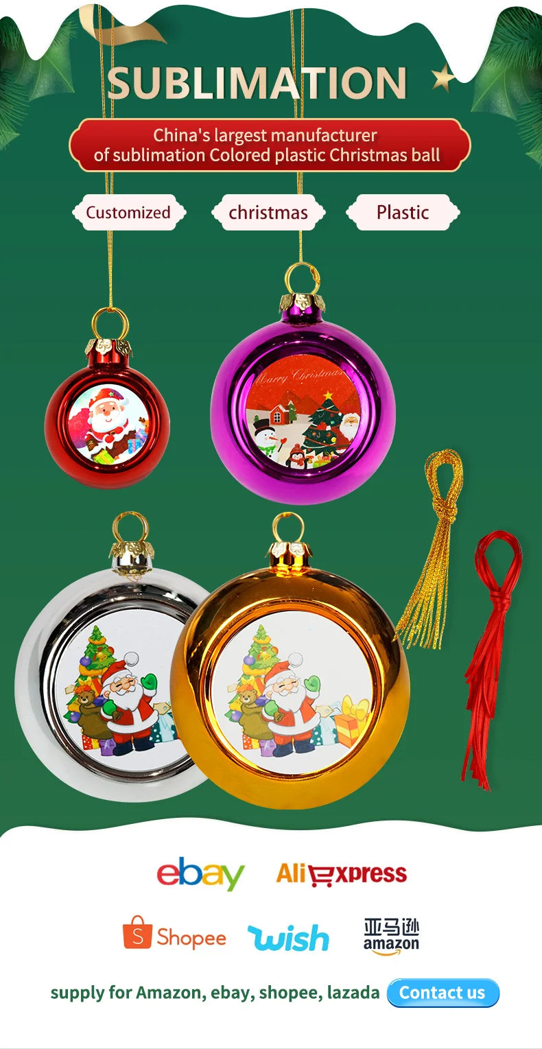 Custom Sublimation Christmas Ornaments with Logo | MOQ 5000