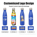 Custom 500ml Stainless Steel Cola Bottle with Laser Engraving and Logo Printing
