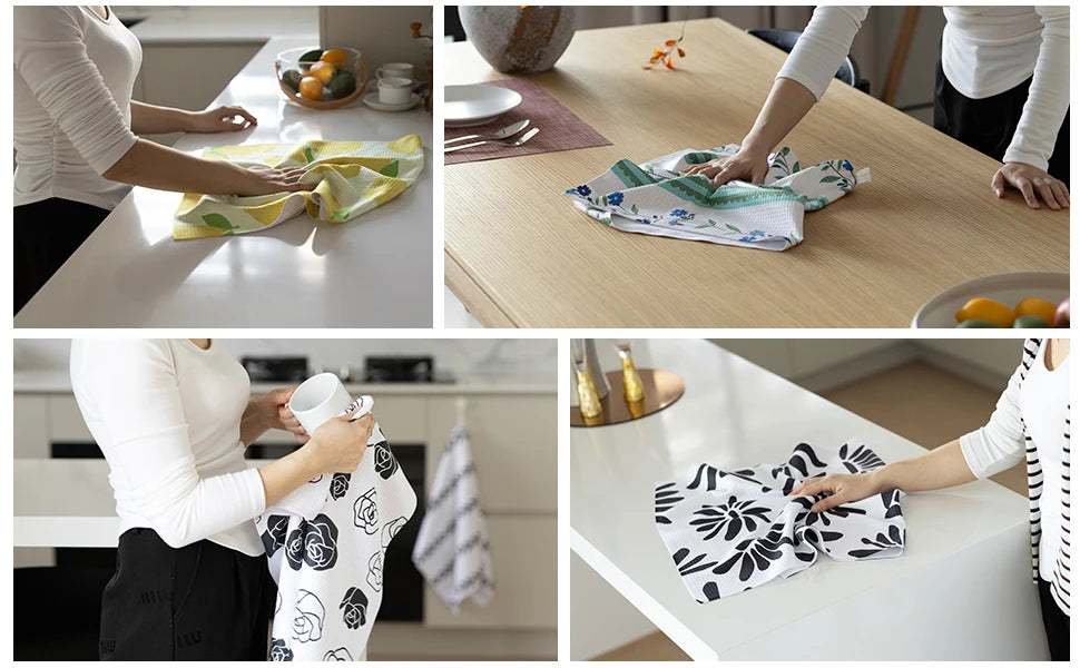 Custom Recycled Waffle Kitchen Towels with Logo | MOQ 50