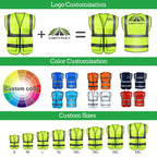 Custom Hi-Vis Safety Vest with Logo | ANSI Class 2 MOQ 50