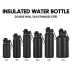 Custom 32oz & 40oz Wide Mouth Insulated Stainless Steel Water Bottle with Dual Lid Options