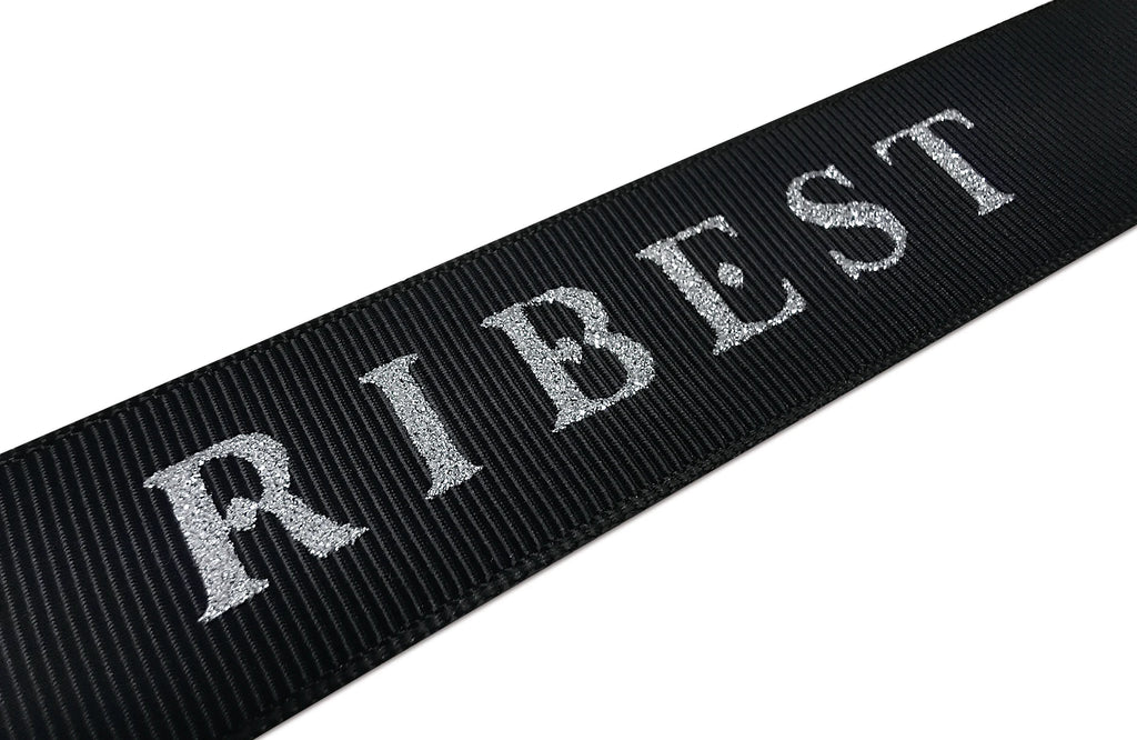 Custom Printed Satin Ribbon | Double-Face | MOQ 2,000 Yards  text