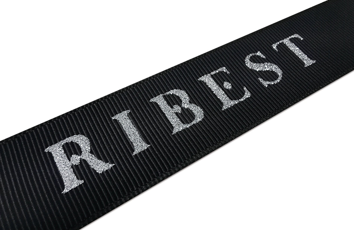 Custom Printed Satin Ribbon | Double-Face | MOQ 2,000 Yards  text