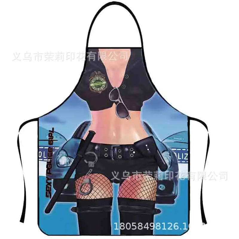 Waterproof Polyester Apron | 3D Printed Cartoon Barbecue Apron