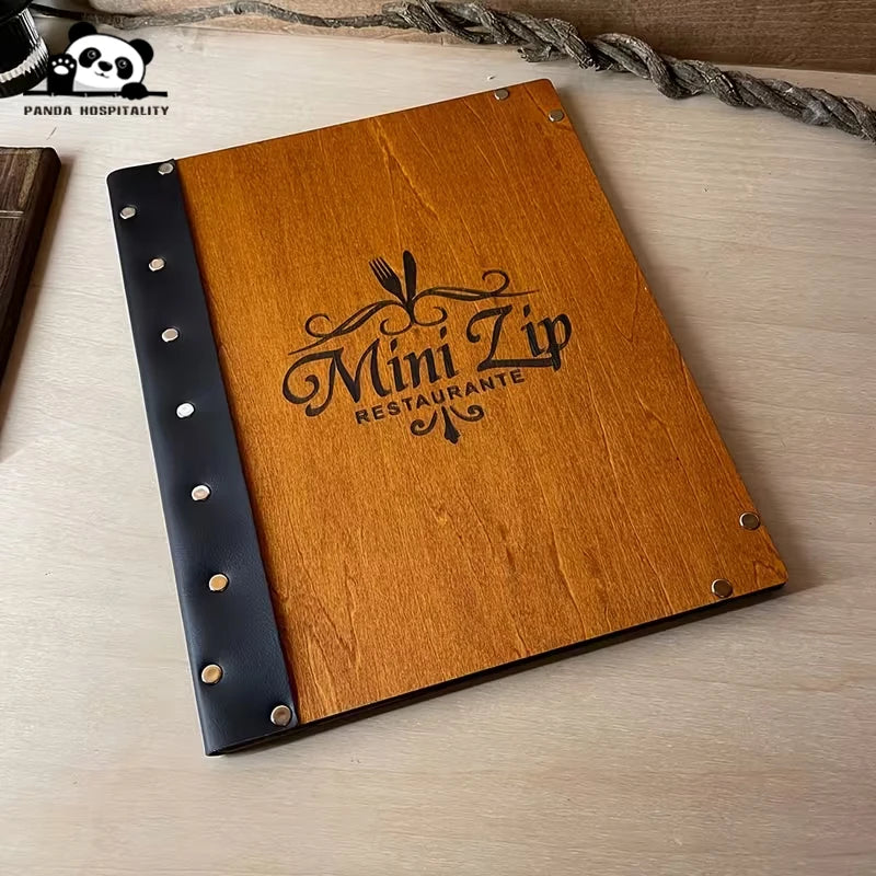 Custom Engraved Wooden Menu Holder | Restaurant Menu Folder | Premium Hospitality