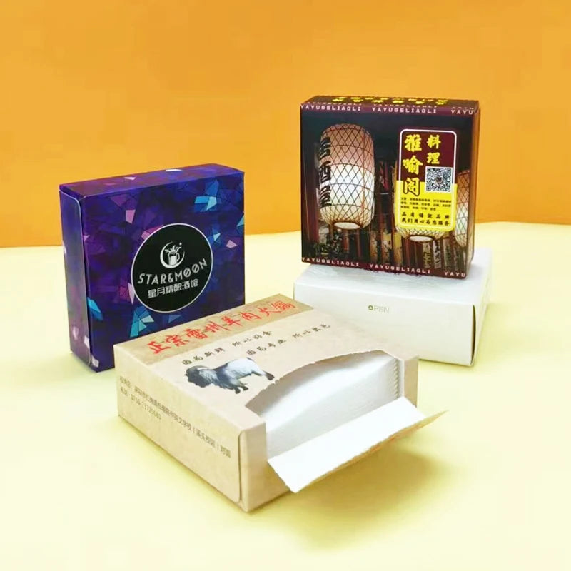 Custom Printed Tissue Napkins | 100% Virgin Wood Pulp | 3,000 MOQ | Hotel, Restaurant