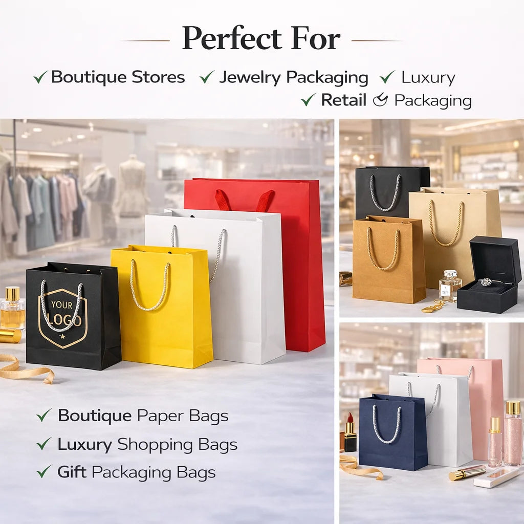 Custom Paper Shopping Bags | Kraft Boutique Retail Bags