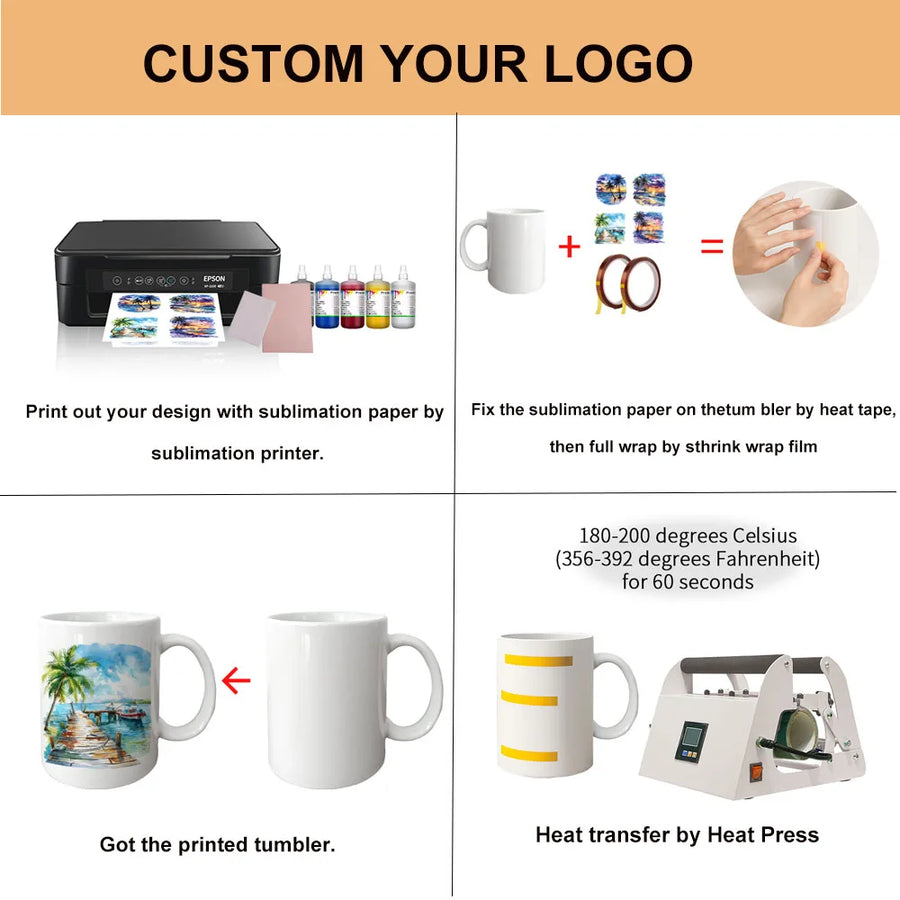 Custom 350ml Ceramic Mug | FDA/CE Certified | 36 MOQ | Sublimation