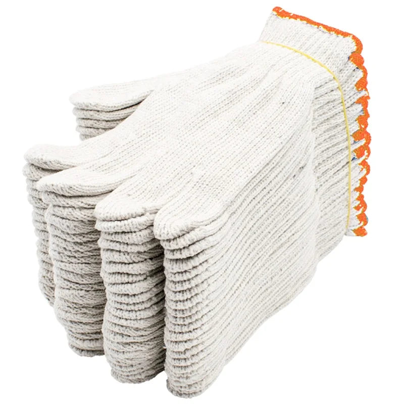 Custom Cotton Work Gloves with Logo | Bleached White Wholesale
