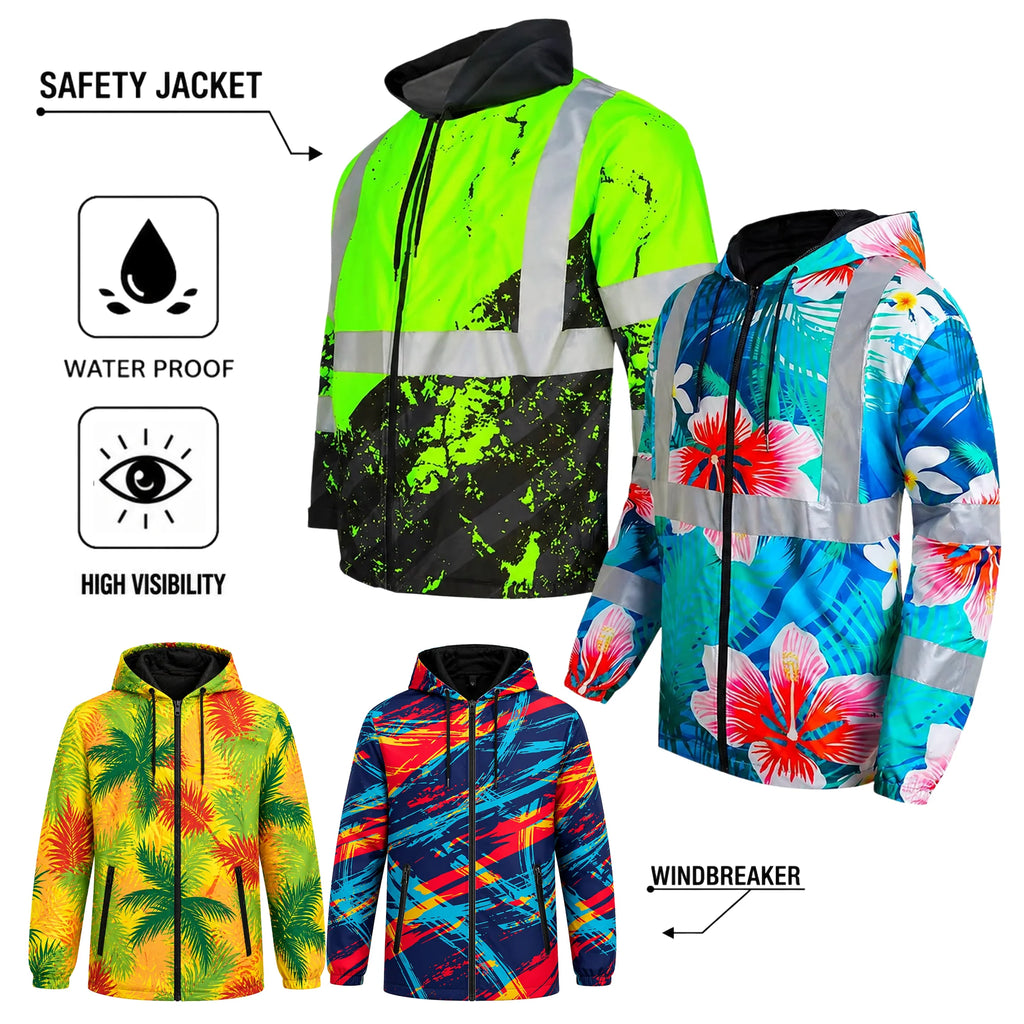 ANSI Class 3 Safety Jacket Custom Logo | Waterproof Hi-Vis Windbreaker