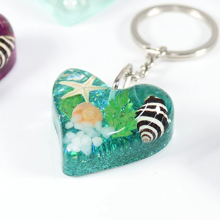 Custom Starfish Keychains: 12 MOQ, 15-Day Lead, 3D Resin | Real Shell Epoxy Keyrings for Gifts