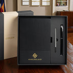 Custom Leather Notebook Set with Logo | 50-Set MOQ | $0.30/Logo