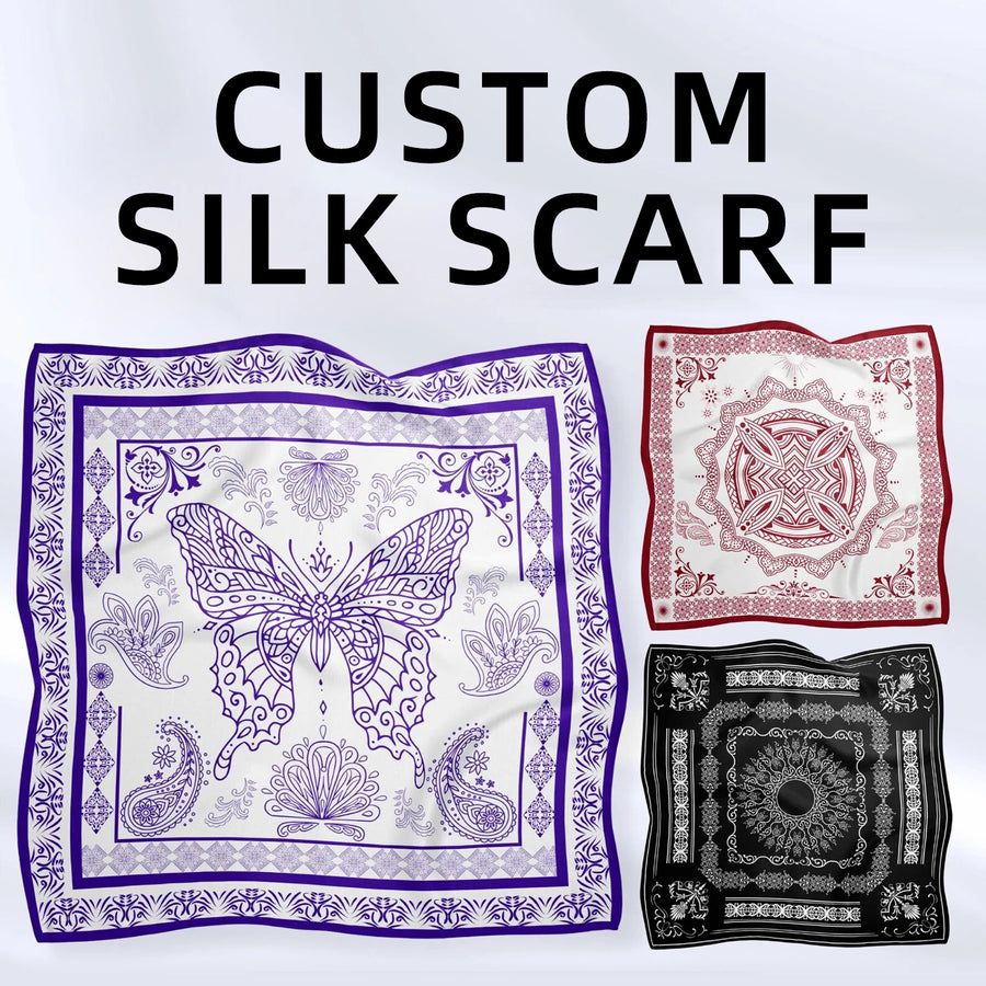 Custom Photo Silk Scarves | MOQ 30 | 8-Day Lead