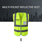 Custom High Visibility Reflective Safety Vest – Multi Pocket Breathable Mesh Workwear for Construction, Road Crew & Security