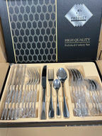 24 Pcs Gold Stainless Steel Flatware Set | 1,000 Box MOQ | Wholesale Cutlery