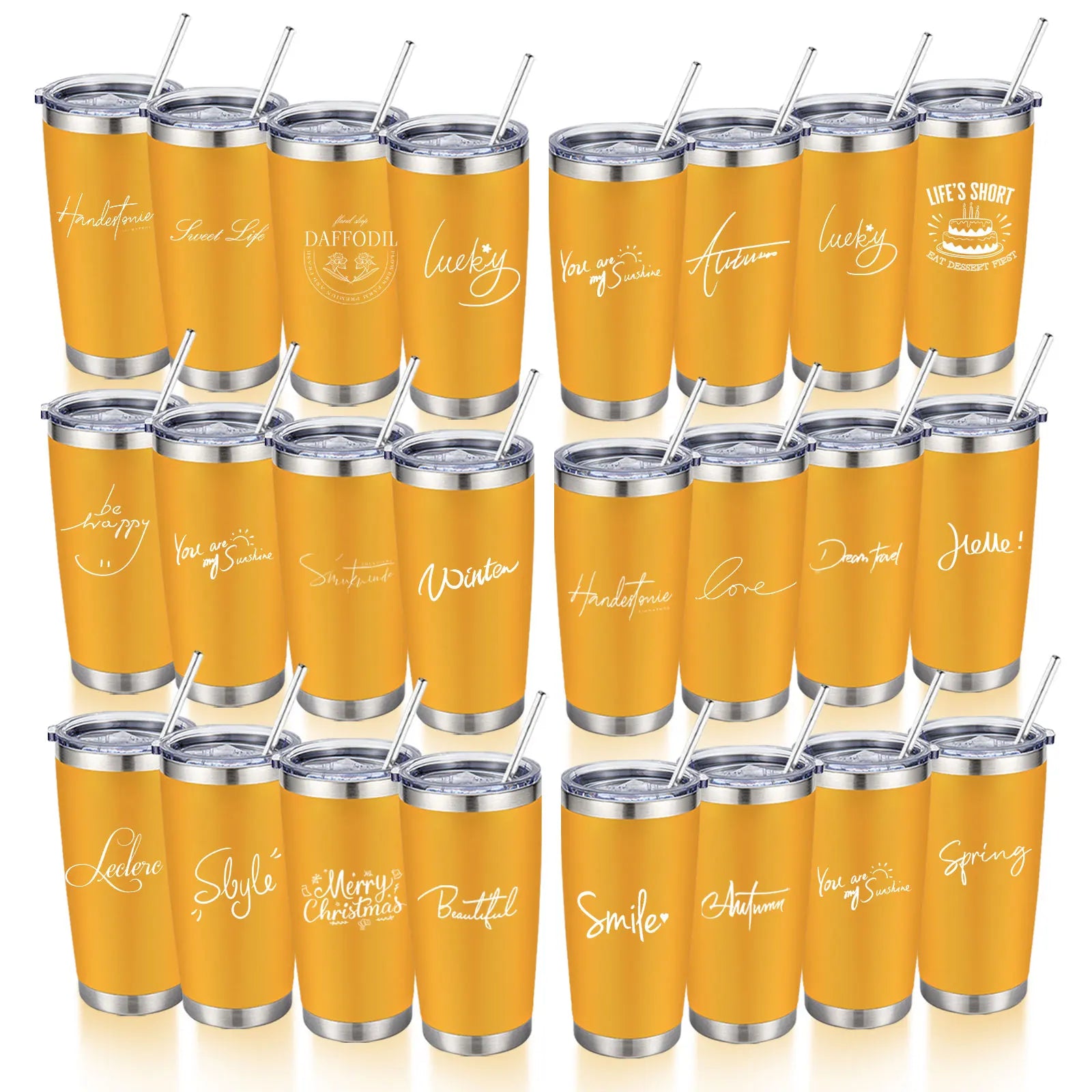 20oz Powder Coated Stainless Steel Tumbler with Lid and Straw Hole for Coffee, Travel and Laser Engraving