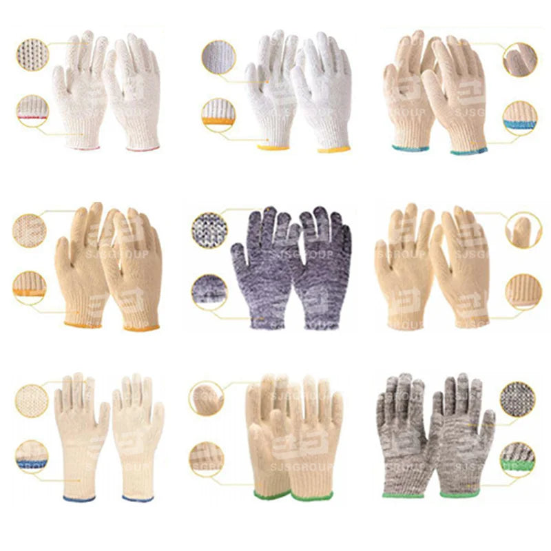 Custom Cotton Work Gloves with Logo | Bleached White Wholesale