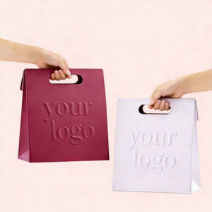 Custom Luxury Embossed Paper Bags | Gold Stamping Shopping Bags | Bulk