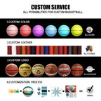 Custom Logo Basketball with PU Cover | Size 5 6 7 MOQ 20