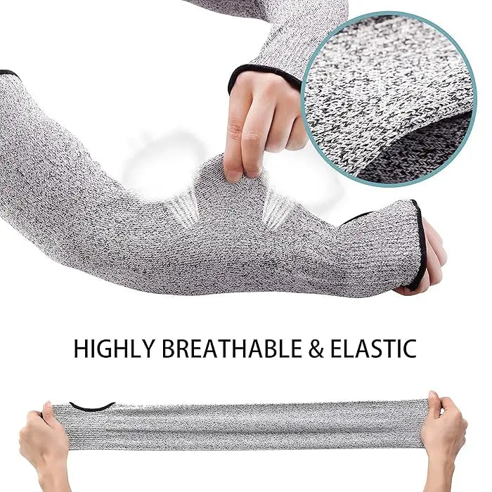Custom 18 Inch HPPE Cut Resistant Arm Sleeves | MOQ 200 Pairs