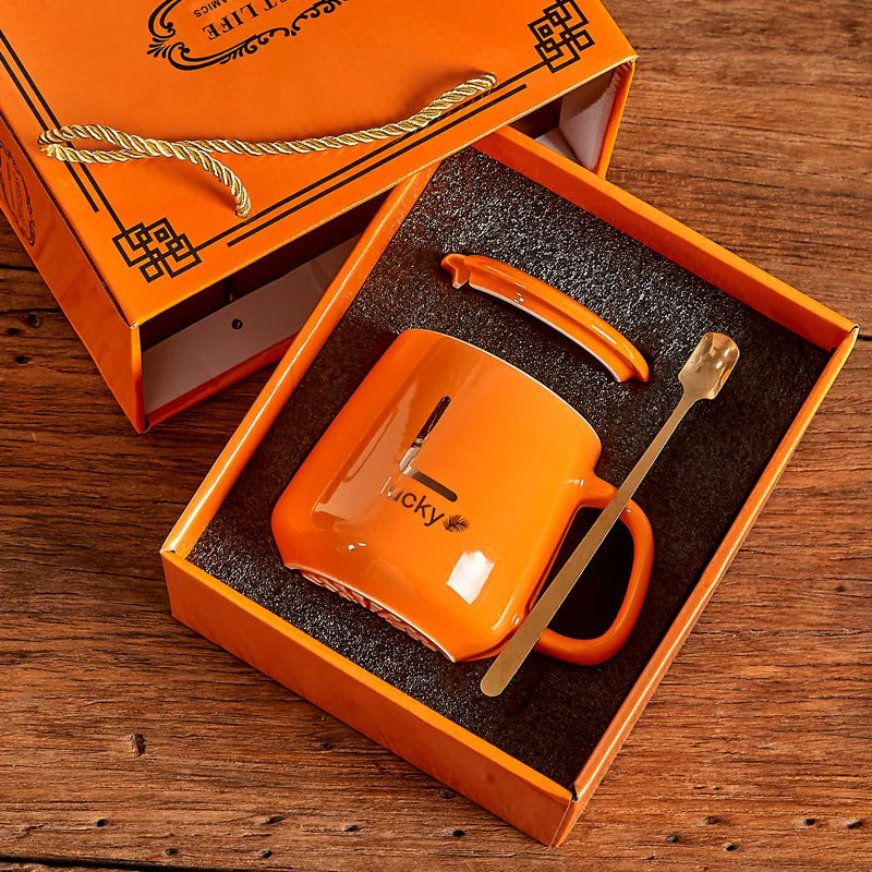 Custom Ceramic Mugs: 40 MOQ, 7-Day Lead, BPA-Free | 301-400ml Drinkware with Lid & Gift Box