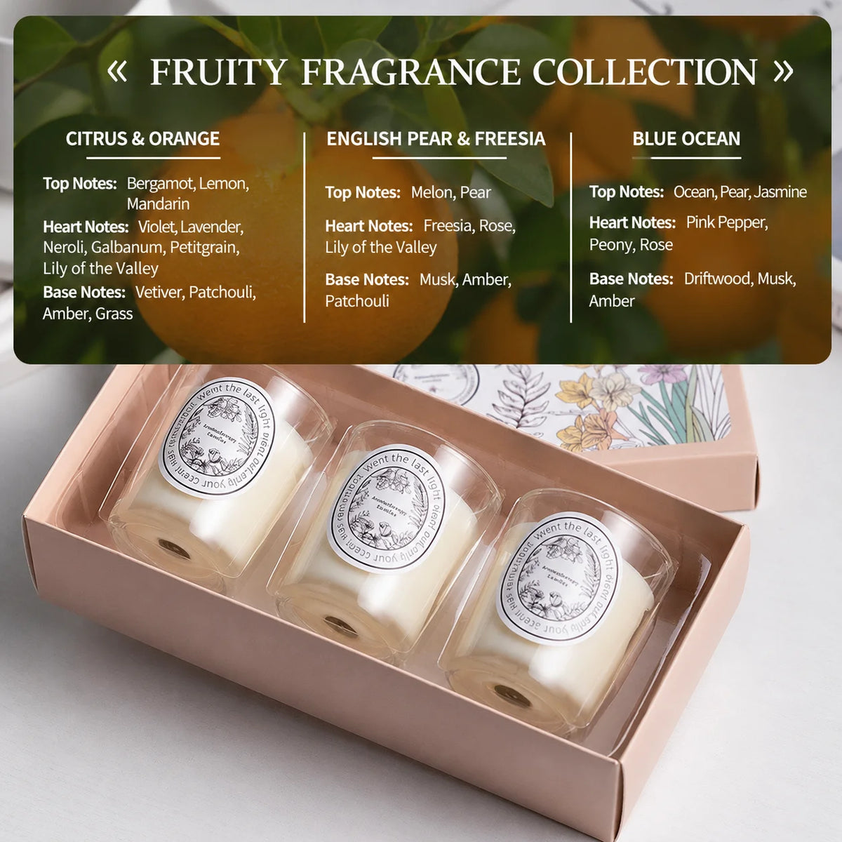 Soy Wax Candle Gift Set | 3-Piece | Custom Packaging from 500 MOQ