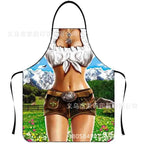 Waterproof Polyester Apron | 3D Printed Cartoon Barbecue Apron