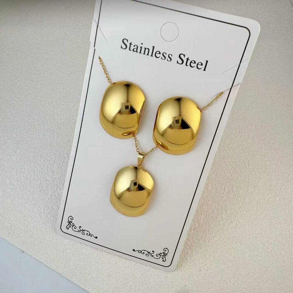 Custom 18K Gold Plated Stainless Steel Jewelry Set | MOQ 2