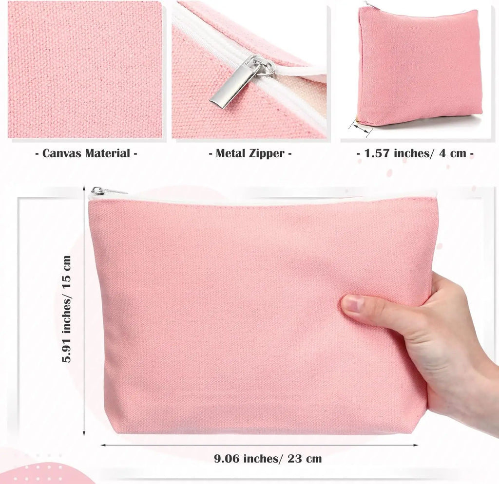 Canvas Makeup Pouch for Travel, Toiletry, and Everyday Organization | Custom Logo Zipper Bag
