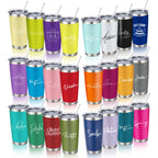20oz Powder Coated Stainless Steel Tumbler with Lid and Straw Hole for Coffee, Travel and Laser Engraving