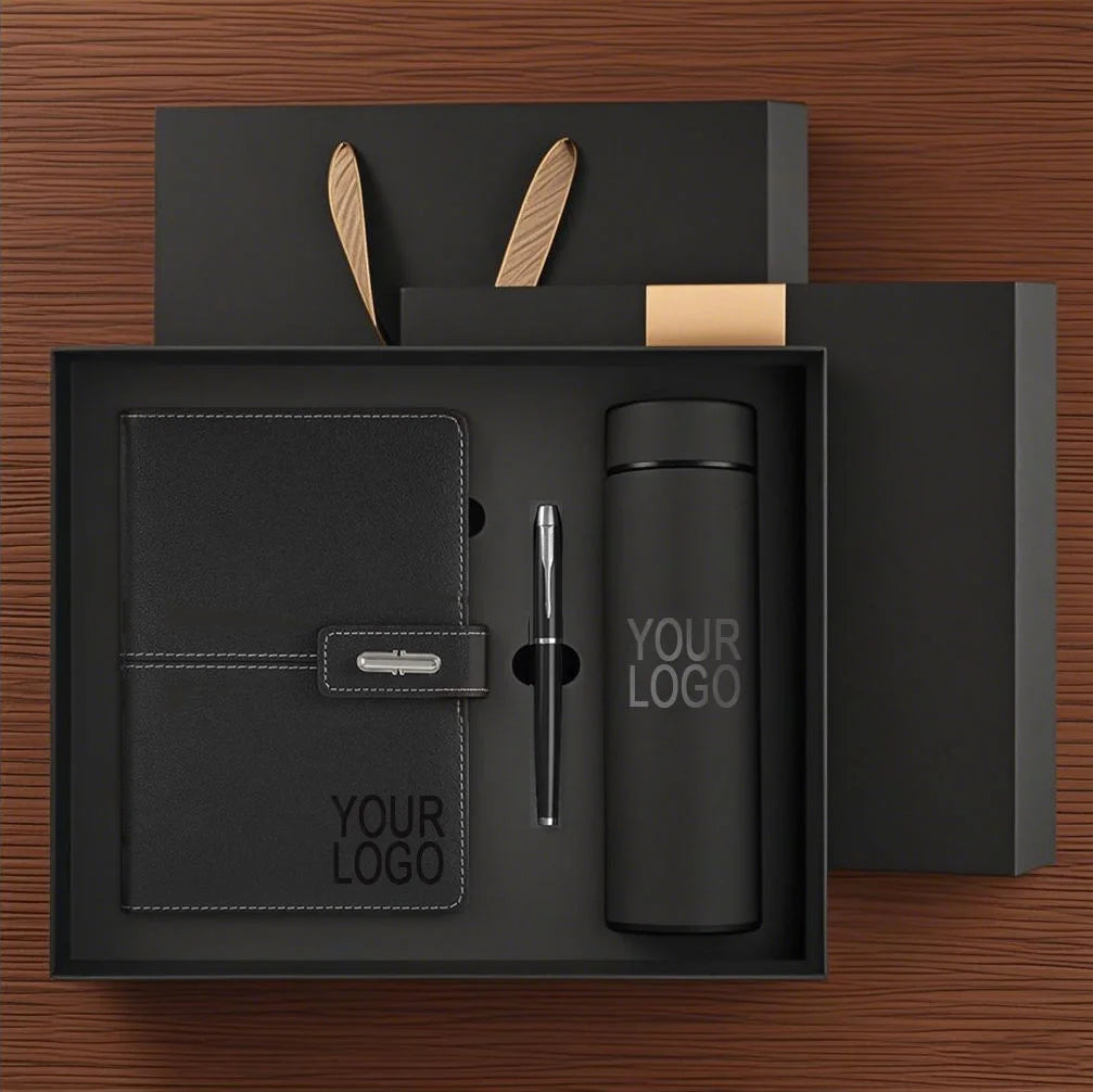 Premium Corporate Gift Set | PU Leather Notebook + Tumbler | 100 MOQ