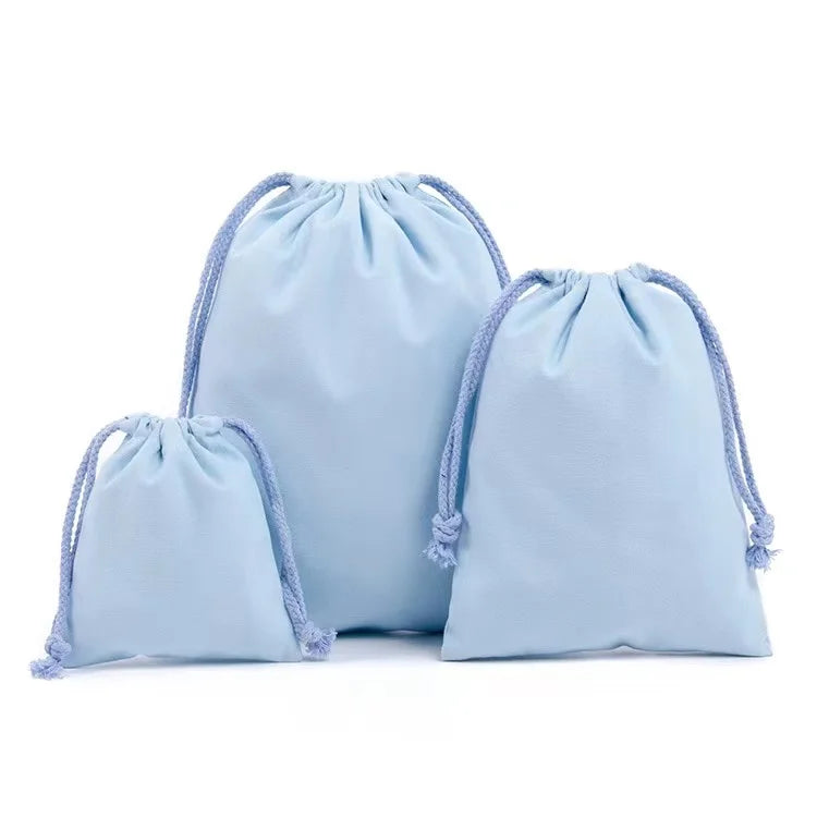 Custom Canvas Drawstring Bags with Logo | 100 MOQ for Jewelry & Gift Packaging