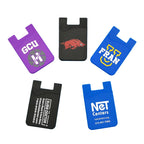 Custom logo Phone Card Holder, Silicone with Adhesive Stick-on Cell Phone Wallet