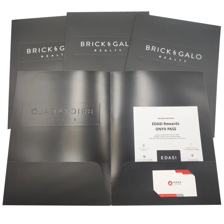 Custom Presentation Folder | Anti-Scratch Lamination, Foil Stamping & Embossing Options for Sales Kits & Conference Materials