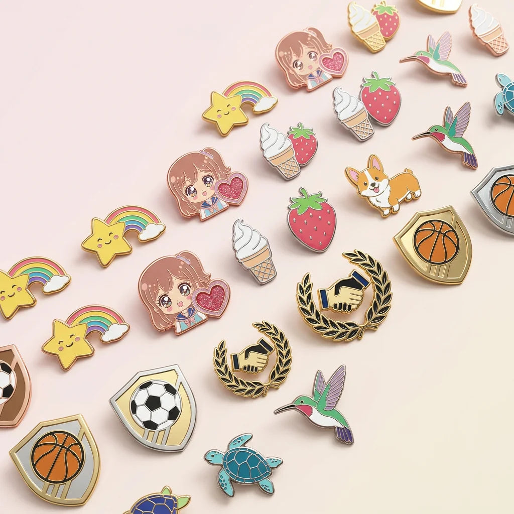 Custom Enamel Pins with Logo | Soft & Hard Enamel, 50 MOQ