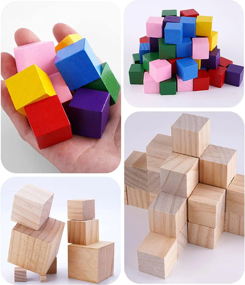 Custom 2-Inch Pine Wooden Cubes | Engraving Available | 500-Piece MOQ