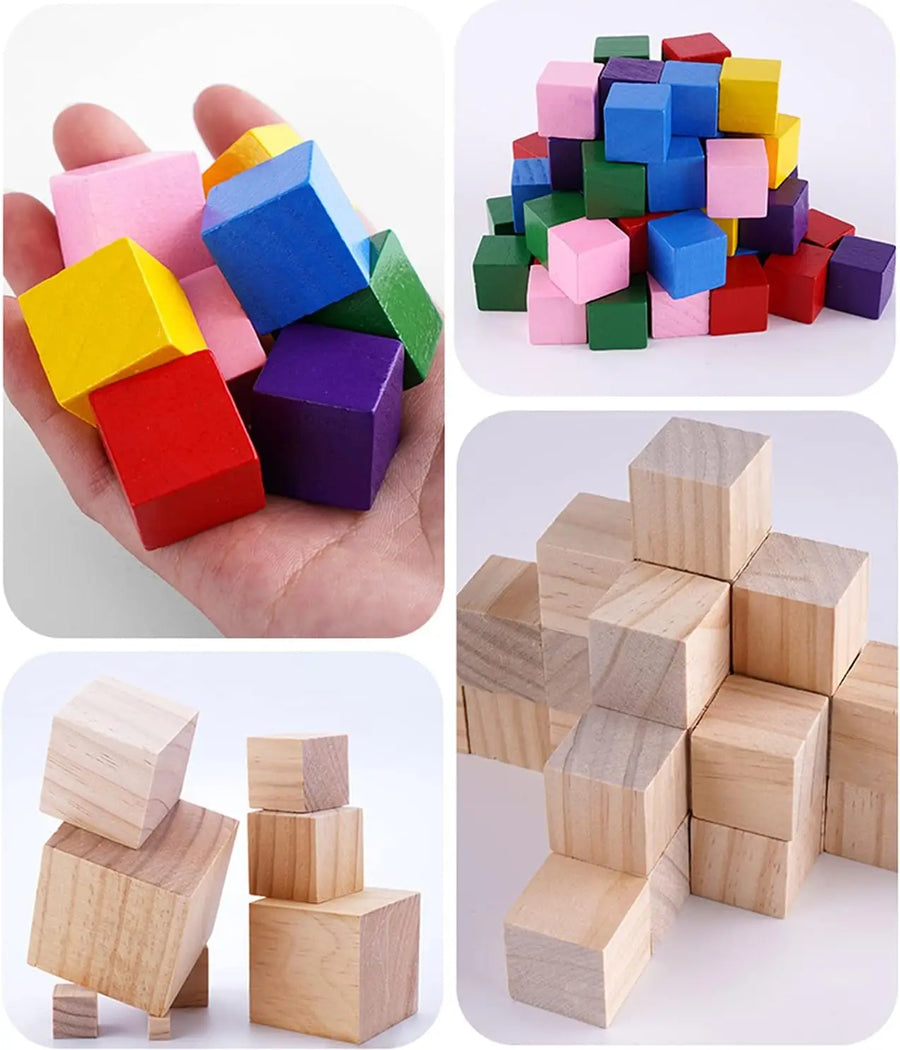 Custom 2-Inch Pine Wooden Cubes | Engraving Available | 500-Piece MOQ