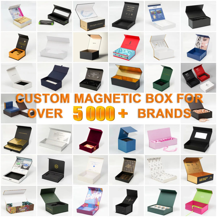 Custom Rigid Gift Boxes with Logo | MOQ 500 | Magnetic Closure