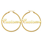 Custom Name Hoop Earrings with Logo | Wholesale Stainless Steel