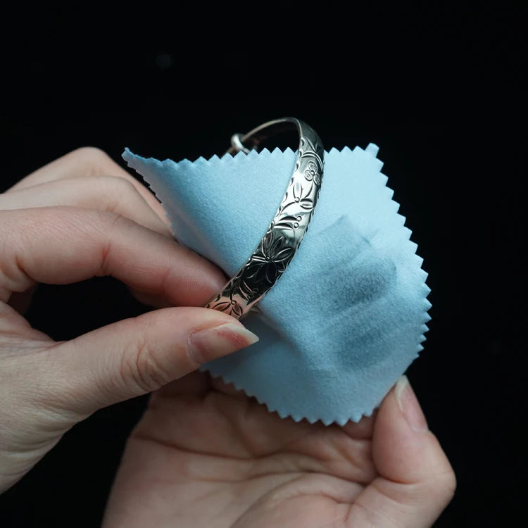 Custom Logo Microfiber Jewelry Polishing Cloth | MOQ 100