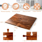 Acacia Wood Cutting Board Set | Charcuterie Board with Puzzle Handles