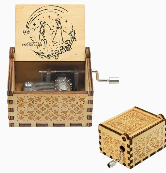 Wooden Hand-Cranked Music Box | Howl's Moving Castle | 10 MOQ | Custom