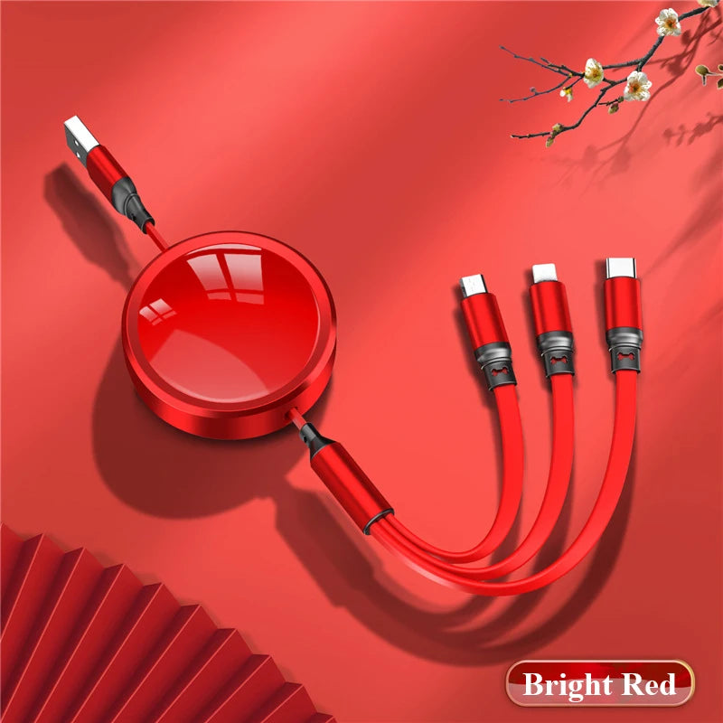 Custom Multi-Connector Charging Cable with Printed Logo Disc