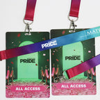 Custom Lanyard & Hard Plastic ID Card Set: PMS Color, Breakaway Clip, Thermal Transfer for Events