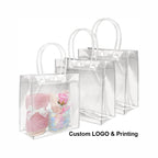 Custom Clear PVC Gift Bags: Button Closure, Full Color Print, Super Clear & Reusable