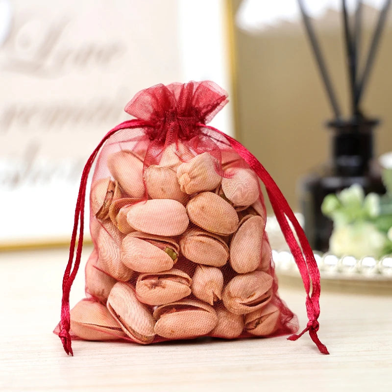Transparent Organza Pouches Wholesale | 0.001kg Gift Bags Jewelry Packaging