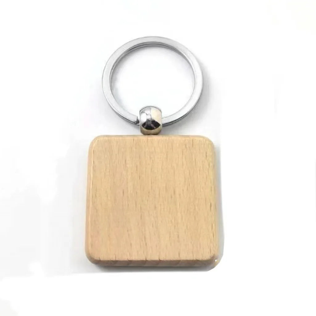 Custom Solid Wood Keychains | Laser Engraved Logo | 1,000-Piece MOQ | Promotional & Hospitality