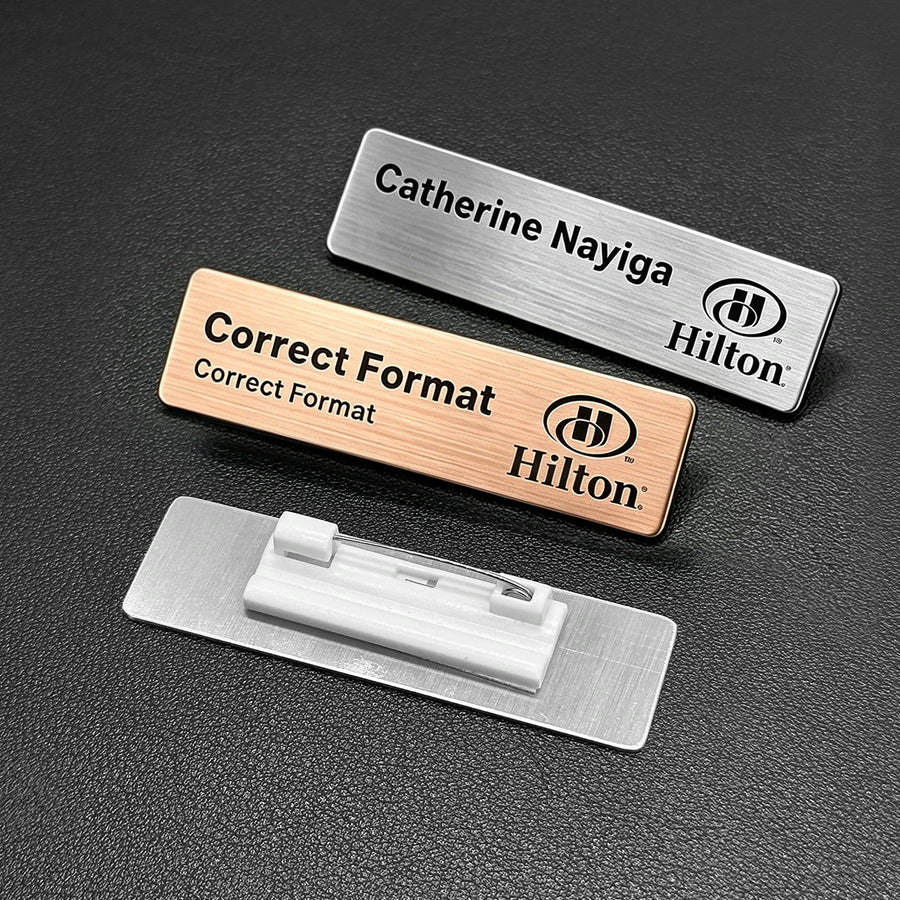 Custom Metal Name Badges with Logo | MOQ 100 | Zinc Alloy
